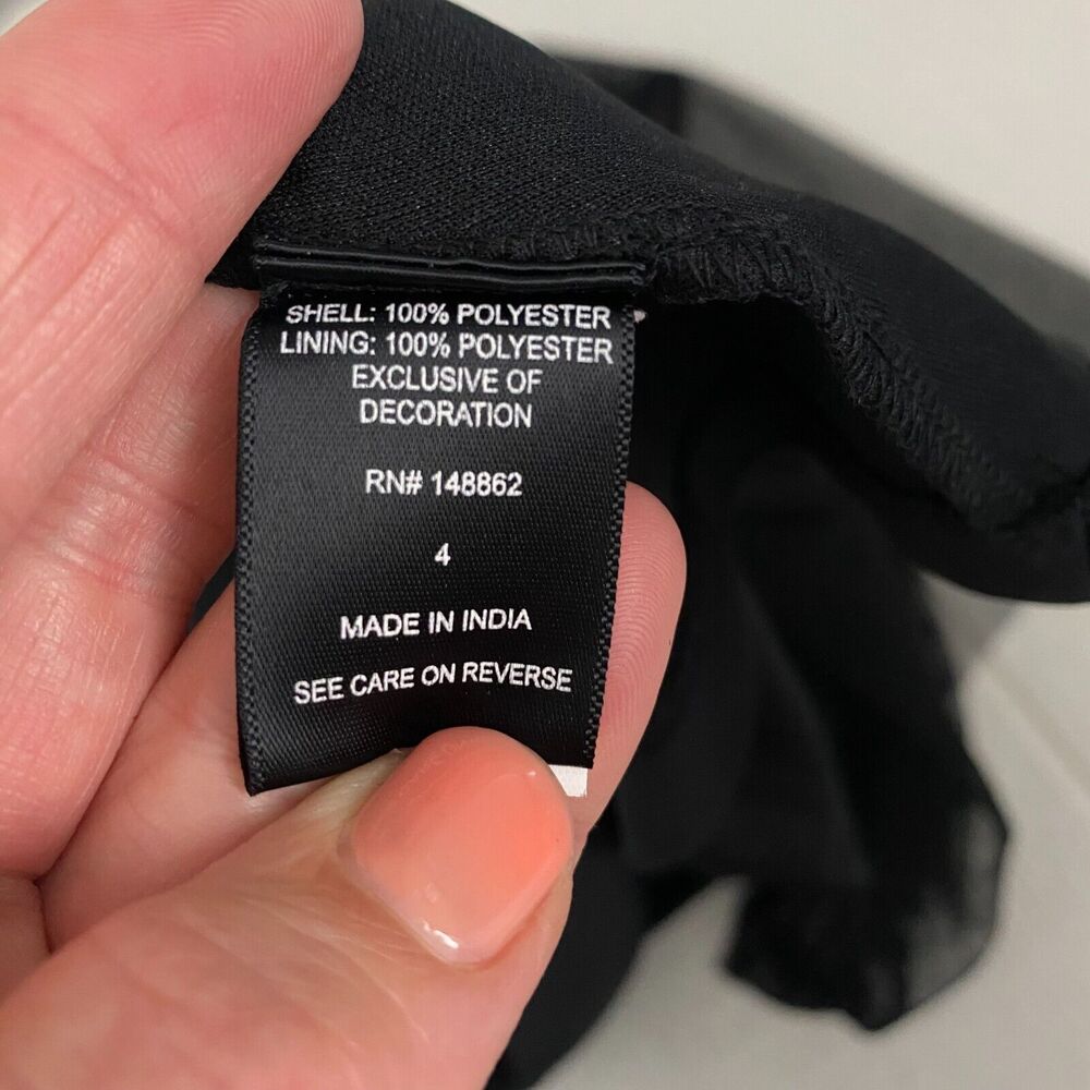 Torrid Women Top 4 Black Beaded Mesh Flutter Sleeve Office Siren Whimsigoth‎ - Picture 11 of 12